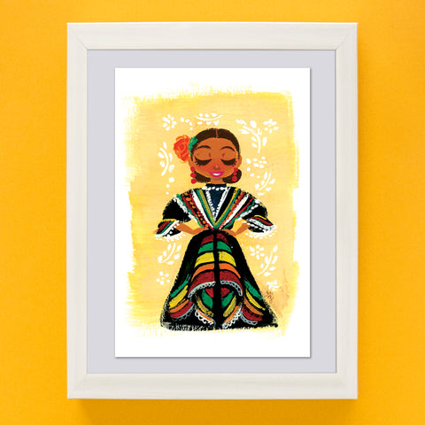 Mini Postcard Print 4x6- Folklorico Dress