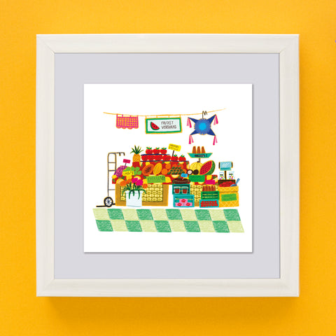 Mini Postcard Print 4x4- Mercado